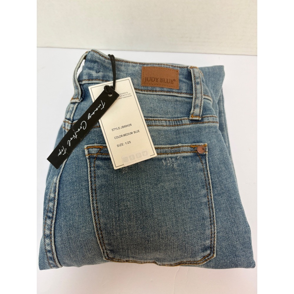 Judy Blue Control Top Skinny Jeans Hi-Rise Distressed Size 1/25 Style #88426